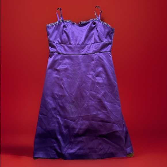 Vintage Luxury Size 12 Purple Satin RW & CO tube Dress Sissy CD TS TV Drag - Picture 3 of 5